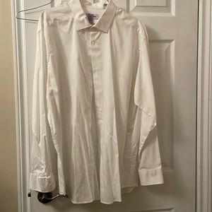 Calvin Klein mens white dress shirt freshly dry cleaned. Size 18 34/35.